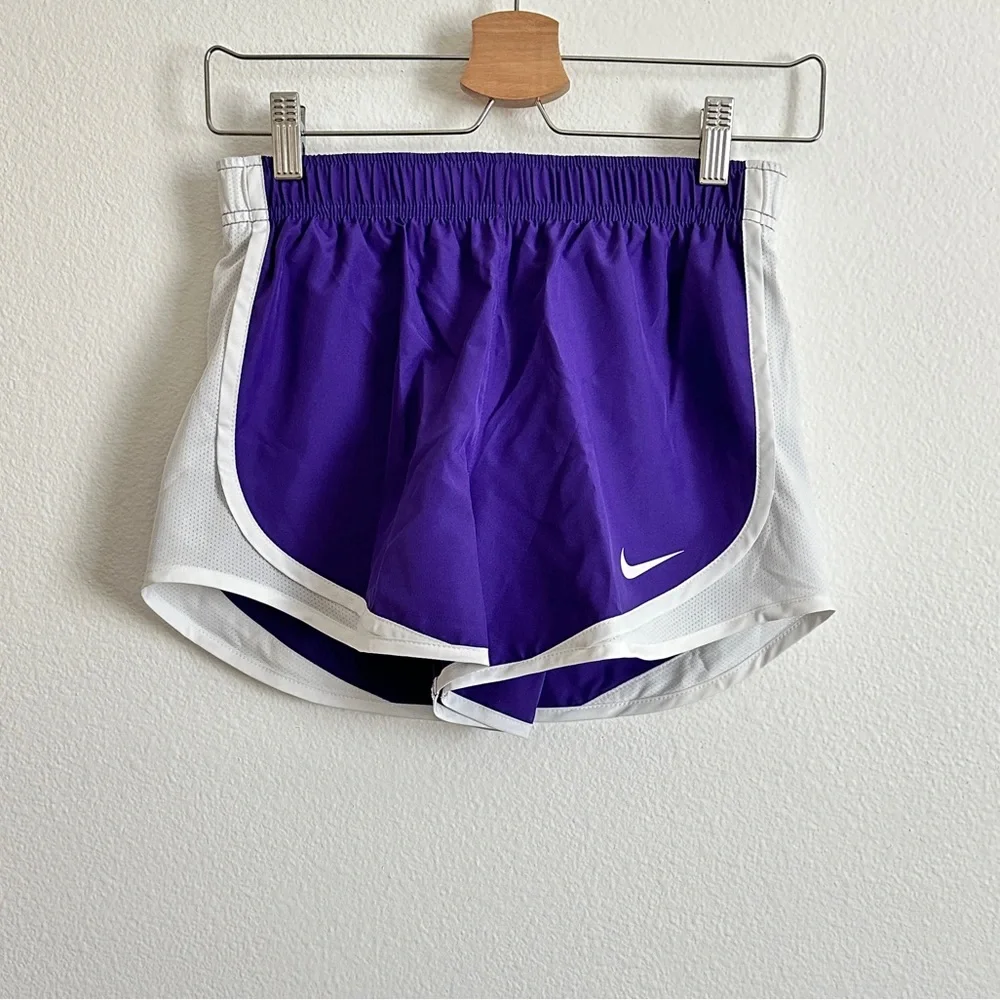 Nike Purple White Dri-FIT Brief-Lined Athletic Running Shorts Size XS